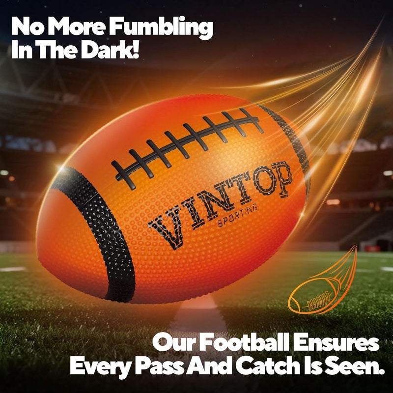 VINTOP Light Up Football - LED Glow in The Dark Football for Kids & Adults, Includes Free Air Pump, Sturdy Durable Sports Ball, Ideal Gift for Birthdays/Christmas/Outdoor Play - Image 5